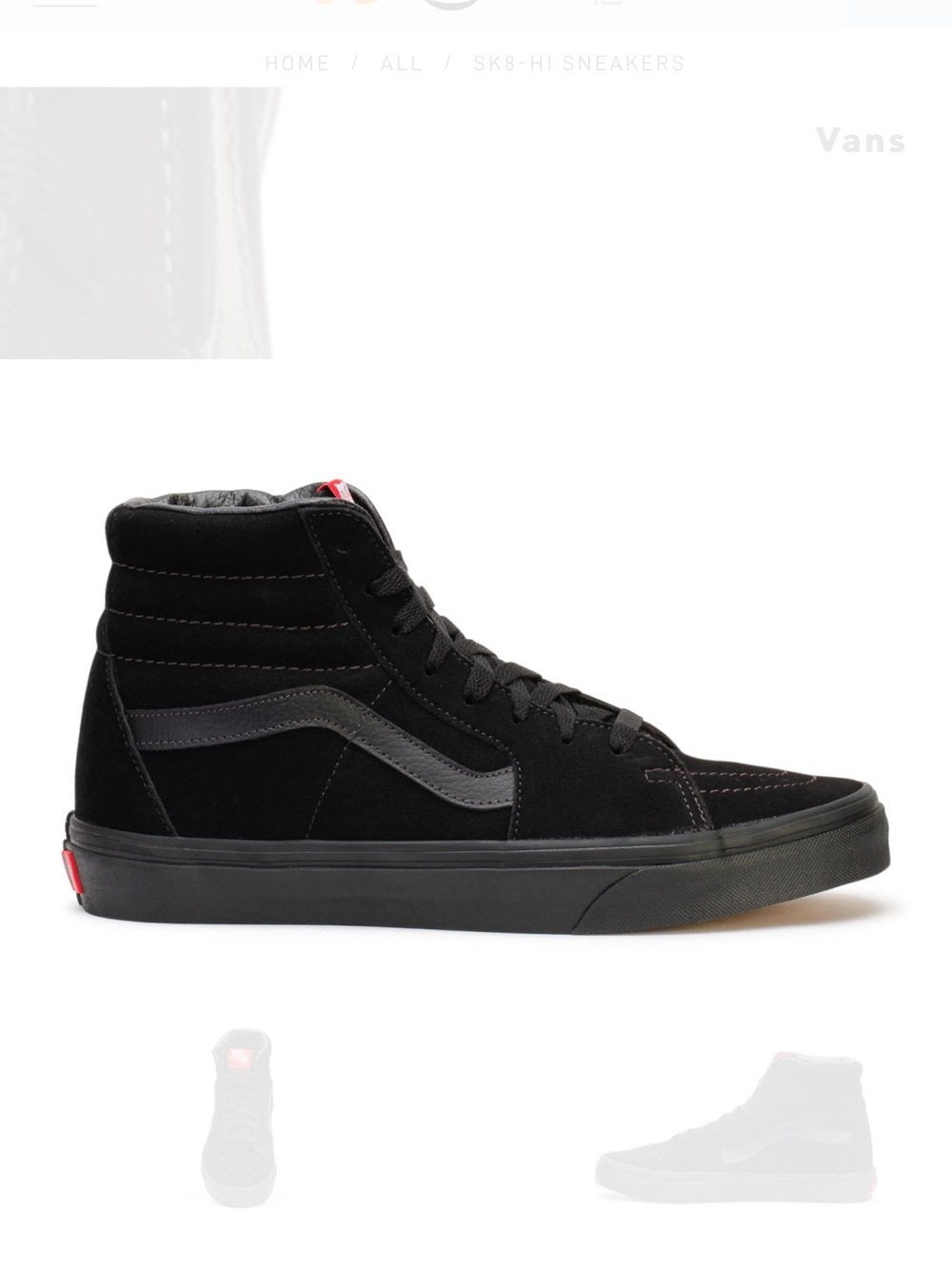 Vans Men’s Skate Sk8 Hi Sneakers Size US Men’s 8 Women’s 9.5